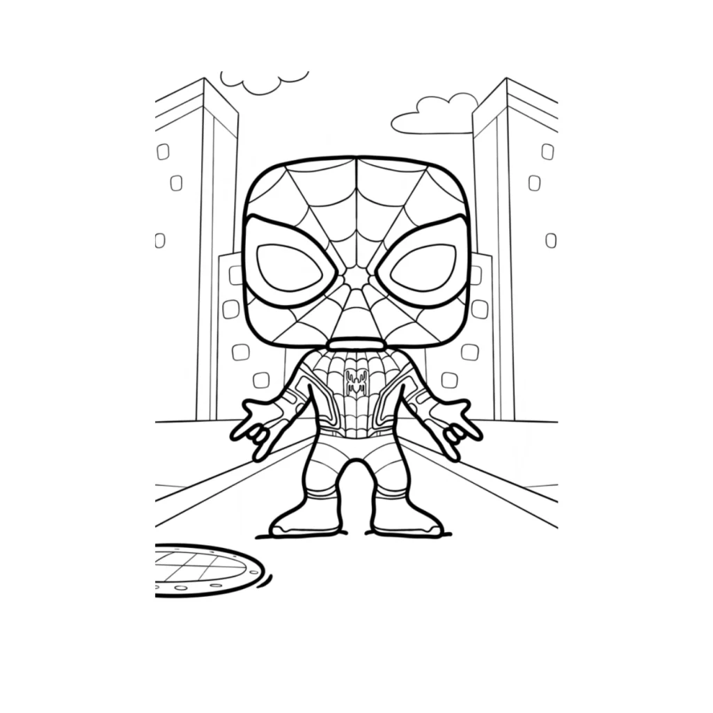 Páginas para Colorir de Cenas de Ação do Homem-Aranha